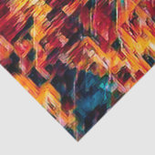 Tabby Cat Boho Yellow Blue Frische Pasta machen Seidenpapier (Detail)