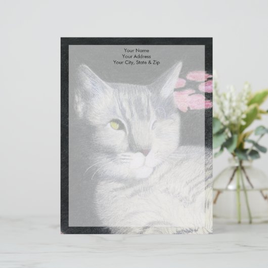 Tabby Cat Briefbogen (Stehend Vorderseite)