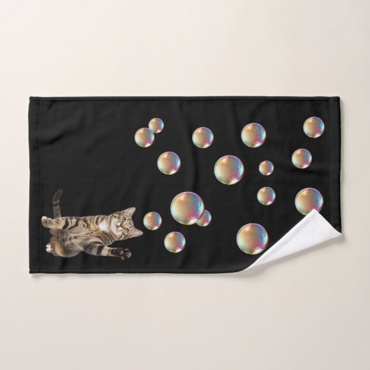 Tabby Cat Bubbles Cat  Badhandtuch Set (Handtuch)