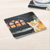 Tabby Cat By Cosy Fire Untersetzer (angewinkelt)