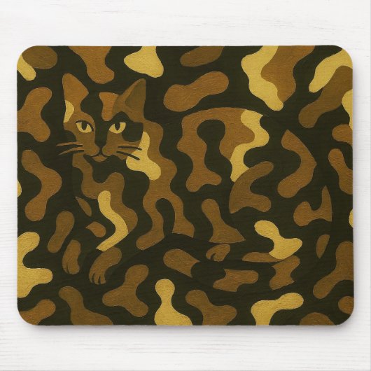 Tabby Cat Camouflage Art Mousepad (Vorne)