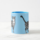 Tabby Cat Cats light Blue Girls Name Tasse (Zentrum)