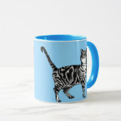 Tabby Cat Cats light Blue Girls Name Tasse (VorderseiteRechts)