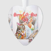 Tabby Cat Cats Merry Christmas Cats-Mus Girls Ornament (Vorderseite)