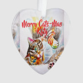 Tabby Cat Cats Merry Christmas Cats-Mus Girls Ornament (Vorderseite)
