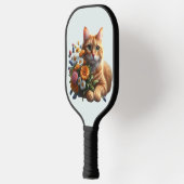 Tabby Cat Charm: Whiskys und Wildblumen Pickleball Schläger (Links)