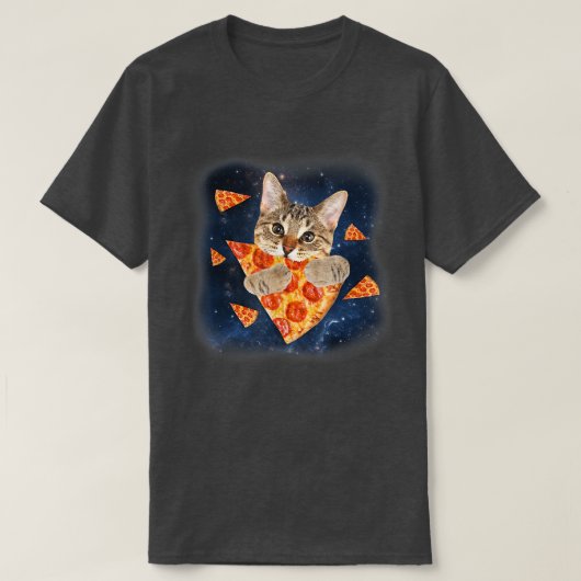 Tabby Cat Chomping on a Pizza Galay Pizza Cat 3103 T-Shirt (Design vorne)
