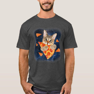 Tabby Cat Chomping on a Pizza Galay Pizza Cat 3103 T-Shirt