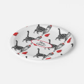 Tabby Cat Christmas Cats Red White Funny Pappteller (Schrägansicht)