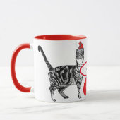 Tabby Cat Christmas Cats Red White Funny Tasse (Links)