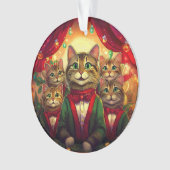 Tabby Cat Christmas Choir Ornament (Vorderseite)