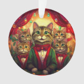 Tabby Cat Christmas Choir Ornament (Vorderseite)