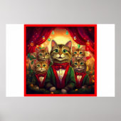 Tabby Cat Christmas Choir Poster (Vorne)