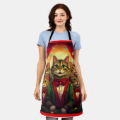 Tabby Cat Christmas Choir Schürze (Getragen)