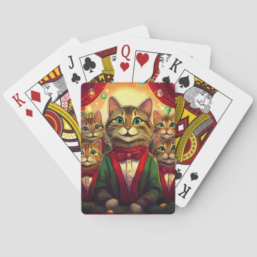 Tabby Cat Christmas Choir Spielkarten (Rückseite)