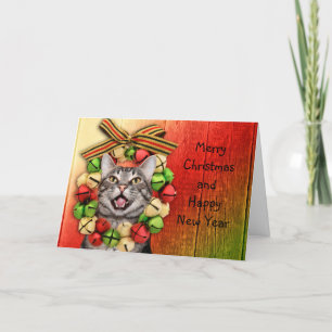 Tabby Cat Christmas Feiertagskarte