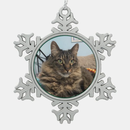 Tabby Cat Christmas Ornament (Vorderseite)