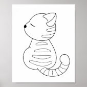 Tabby Cat Coloring Page Poster (Vorne)