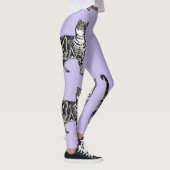 Tabby Cat Cool Animal Black and Pupulous Leggings (Rechts)