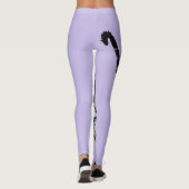 Tabby Cat Cool Animal Black and Pupulous Leggings (Rückseite)