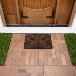 Tabby Cat Design Orange Kupfer Schwarz Foto Kunst Fußmatte