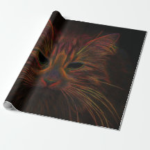 Tabby Cat Design Orange Kupfer Schwarz Foto Kunst