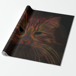 Tabby Cat Design Orange Kupfer Schwarz Foto Kunst Geschenkpapier