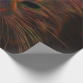 Tabby Cat Design Orange Kupfer Schwarz Foto Kunst Geschenkpapier (Ecke)