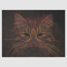 Tabby Cat Design Orange Kupfer Schwarz Foto Kunst Seidenpapier