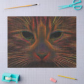 Tabby Cat Design Orange Kupfer Schwarz Nah Up Seidenpapier (Basteln)