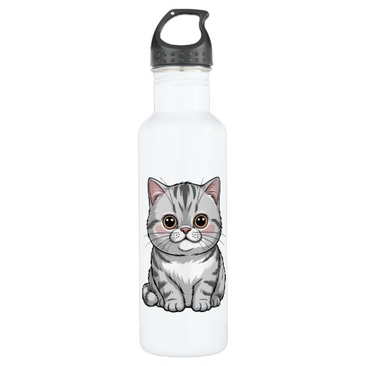 Tabby Cat Edelstahlflasche (Vorderseite)