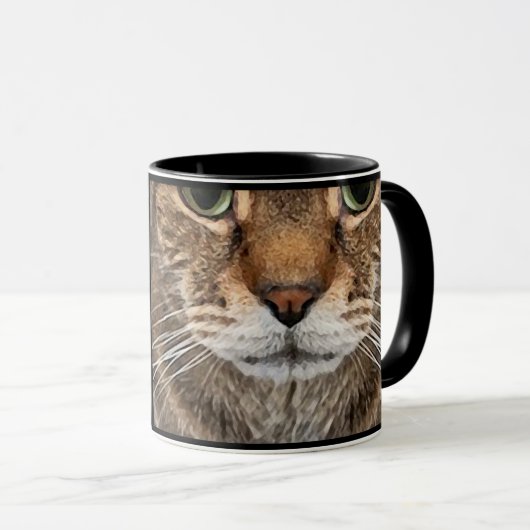 Tabby Cat Face and Paws - Funny Feline Design Tasse (VorderseiteRechts)