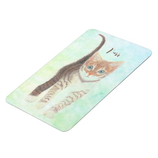 Tabby Cat Flexible Magnet mit Text (Linke Seite)