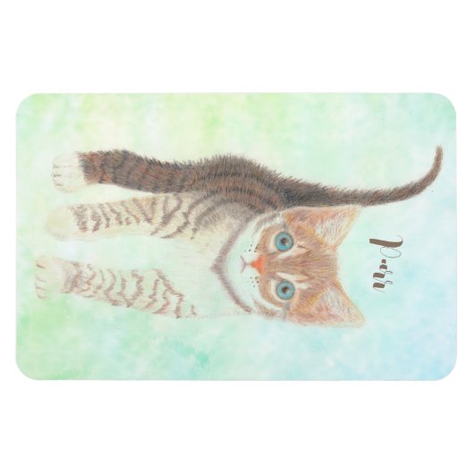 Tabby Cat Flexible Magnet mit Text (Horizontal)