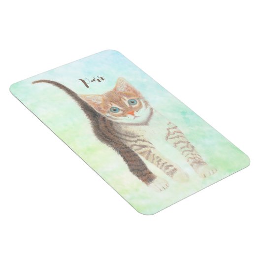 Tabby Cat Flexible Magnet mit Text (Rechte Seite)