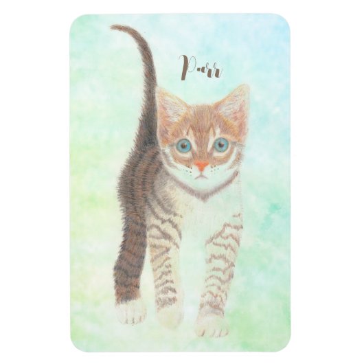 Tabby Cat Flexible Magnet mit Text (Vertikal)
