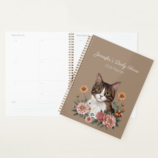 Tabby Cat Floral Planer (Anzeige)