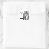 Tabby Cat Frage: Was Budgie? Runder Aufkleber (Tasche)