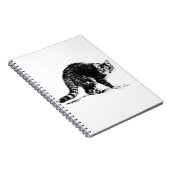 Tabby Cat Full-Body Monochrome Portrait-Notebook Notizblock (Rechte Seite)