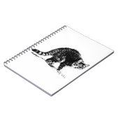 Tabby Cat Full-Body Monochrome Portrait-Notebook Notizblock (Linke Seite)