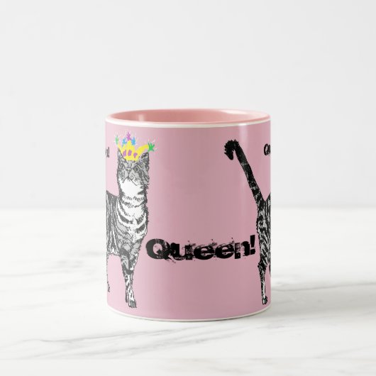 Tabby Cat Funny Queen cats Frauen Geschenk Tasse (Mittel)