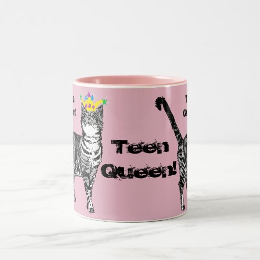 Tabby Cat Funny Teen Queen cens girls gift Tasse (Mittel)