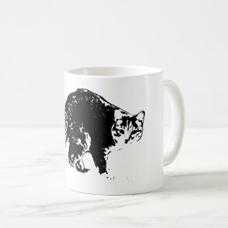 Tabby Cat Ganzkörper Schwarz/Weiß Tasse