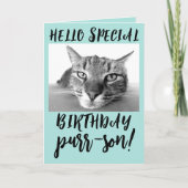 TABBY CAT GEBURTSTAG GREETING CARDS KARTE (Vorderseite)