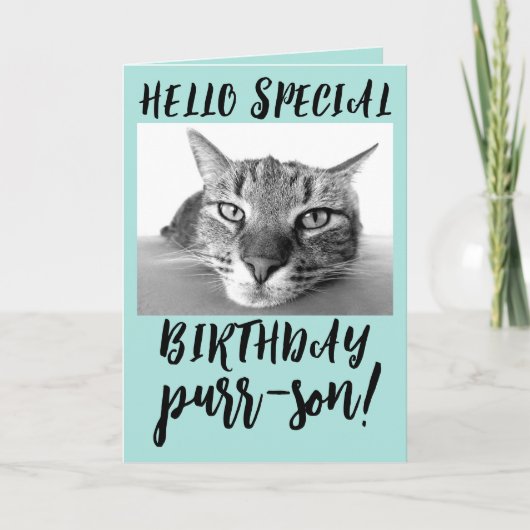 TABBY CAT GEBURTSTAG GREETING CARDS KARTE (Vorderseite)