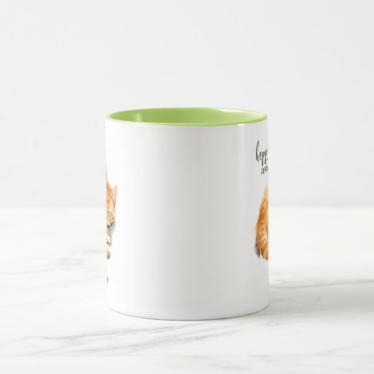 Tabby Cat Glück ist ansteckend Personalisiert Tasse (Zentrum)
