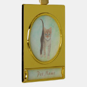 Tabby Cat Gold Tone Ornament (Rechts)