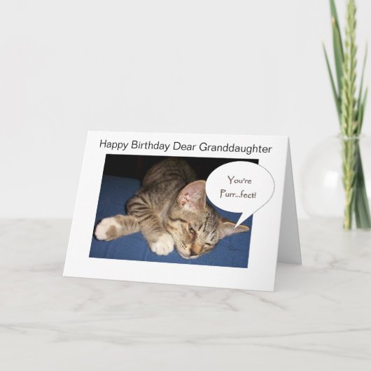 Tabby Cat Grandtochter Personalisiert Geburtstag Karte (Vorderseite)