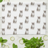 Tabby Cat (grau) Geschirrtuch (Gefaltet)