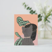 Tabby Cat Gray Pflanze Vielen Dank Postkarte (Stehend Vorderseite)